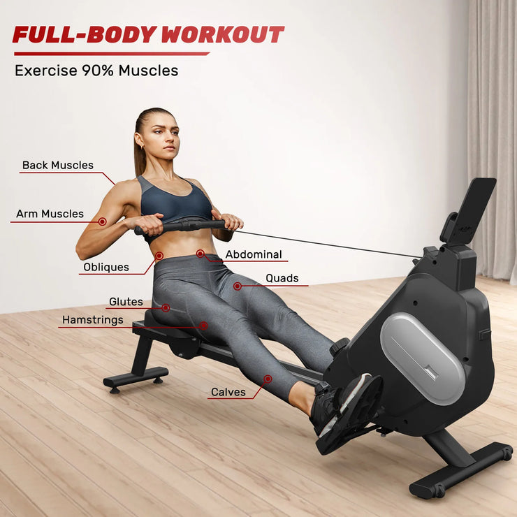 Full-Body Workout Home Durable Slide Rail Magnetic Rower Machine