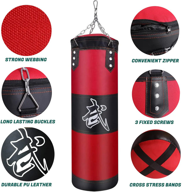 Punch Sandbag Durable Boxing Heavy Punch Bag With Metal Chain