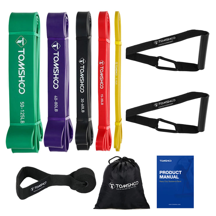 5-Pack Pull Up Assist & Resistance Bands Set