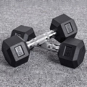 Hexagonal Fixed Dumbbells Men's Fitness Equipment Home Ladies Rubber Dumbbells